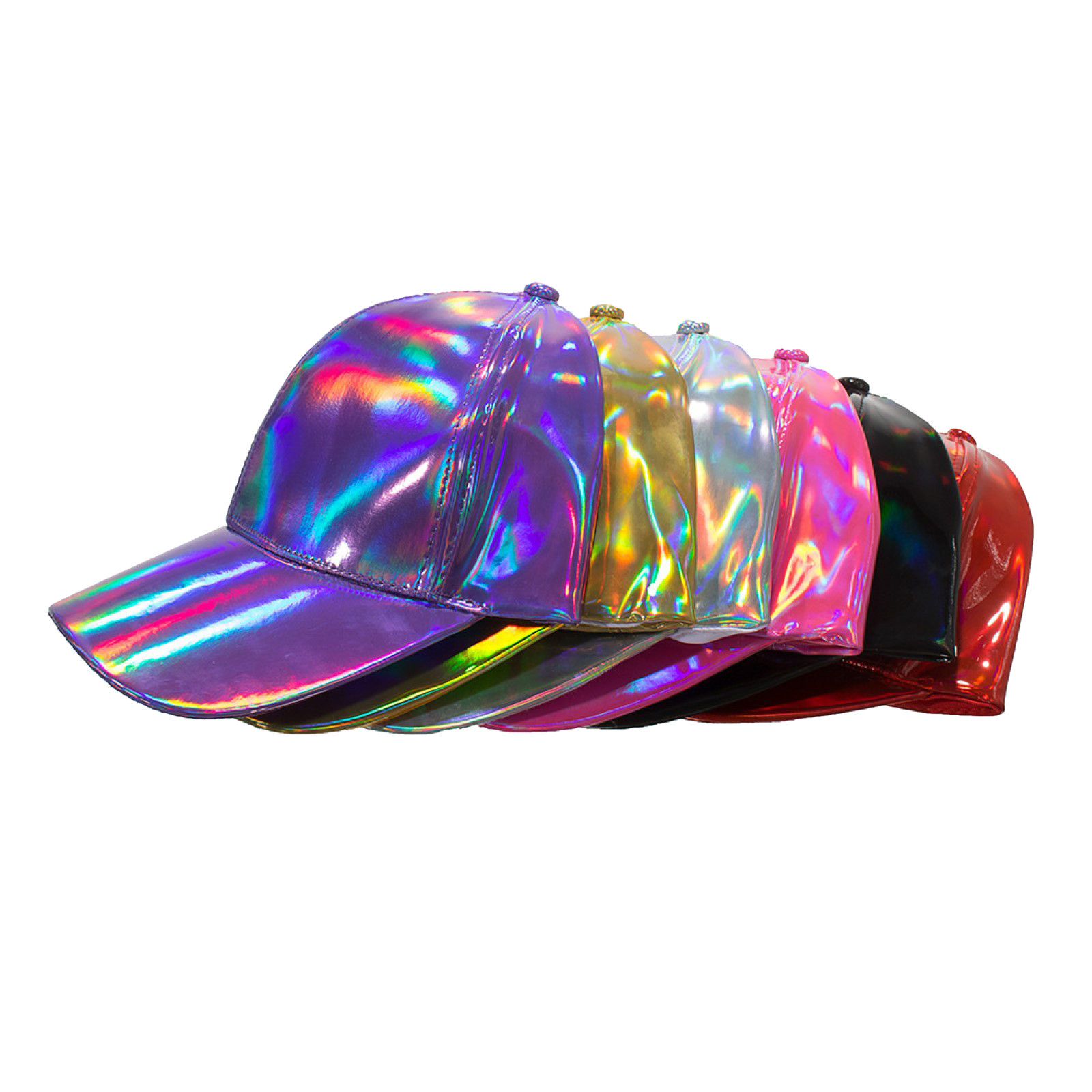 thumbnail image 4 of Gorra de béisbol multicolor de cuero PU para mujer - Ajustable, ligera, estilo informal, unisex para la playa/deporte, 4 of 4